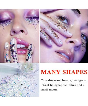 Mermaid Scale Glitter Gel - Long Lasting Body, Eye, Face & Nail Glitter for Festivals & Parties (White) - Buy Online on GoSupps.com