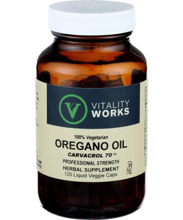 Vitality Works Oregano Oil Carvacrol 70 120 Liquid Veggie Caps