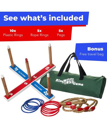 Elite Sportz Ring Toss Game Set - Indoor & Outdoor Fun for Kids and Adults - Easy Setup & Portable Carry Case - Backyard and Holiday Entertainment - Buy Online on GoSupps.com