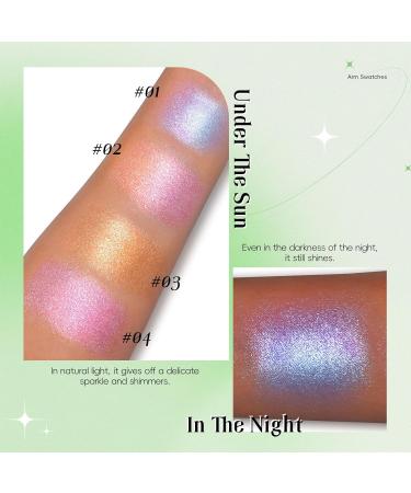 Buy Lunar Glow Face Highlighter Palette - Multichrome Shimmer & Glitter for Body Cheek & Eye Makeup | #1 Chameleon Illuminator - Buy Online on GoSupps.com