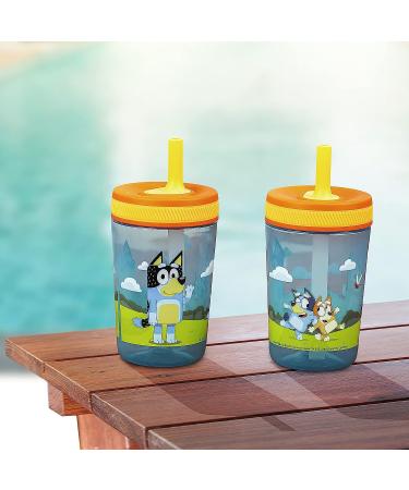 Zak Designs 15oz Bluey Kelso Tumbler Set - BPA-Free, Leak-Proof with Straw - Durable Plastic/Silicone - Kids Bundle - 2 Count - Buy Online on GoSupps.com