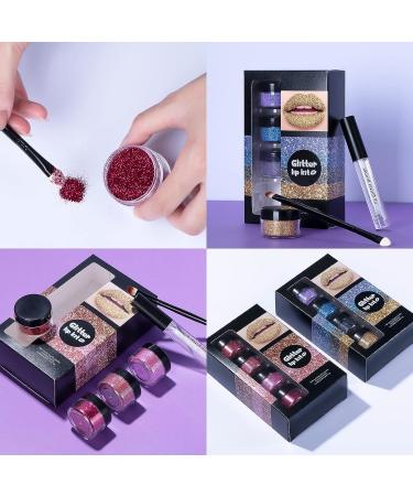 LOKFAR 4 Colors Glitter Lip Kit - Waterproof & Long Lasting Shiny Diamond and Metallic Lip Makeup Set - Buy Online on GoSupps.com