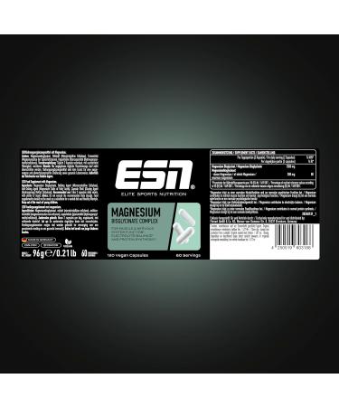 Buy ESN Magnesium Caps - 120 Capsules 300mg for Muscle Cramp Relief | High Bioavailability & Tested Quality - Made in Germany - Buy Online on GoSupps.com