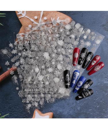 JMEOWIO Christmas Glitter Nail Art Stickers - 8 Sheets Snowflake Xmas Winter Holiday Design - Buy Online on GoSupps.com