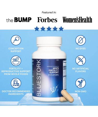 Blue Stork Men's Fertility Support - Prenatal Multivitamin with Maca Root and Folate - 60 Capsules - Buy Online on GoSupps.com