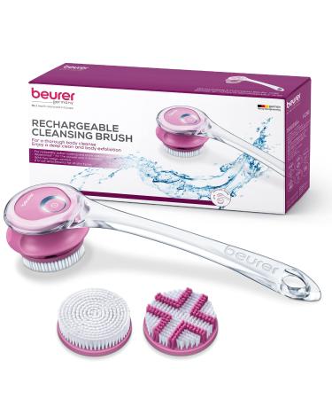 Beurer FC55 Body Scrubber  Electric Body Brush for Exfoliating and Massage  Waterproof Cleansing Brush for Showering  Cordless and Rechargeable  Spinning Skin Brush with 2 Attachments FC55 - Rechargeable  Removable Handl...