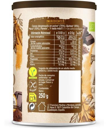 Organic Okami - 70% Instant Cocoa | With Superfoods: Maca and Quinoa | Gluten-free Lactose Free 100% Vegan and Ecological | 250g - Buy Online on GoSupps.com