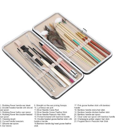 23pcs Spiral Ear Pick Set for Earwax Removal and Cleaning - Double Ended Ear Scoop Spoon - Ear Care Supplies for Men and Women - Classic Black Ear Cleaning Tools - Buy Online on GoSupps.com