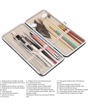 23pc Spiral Ear Wax Removal Tool Set - Double Ended Ear Pick Scoop for Men and Women - Ear Care Supplies for Earwax Removal and Cleaning - Classic Black Ear Pick Sets - Buy Online on GoSupps.com