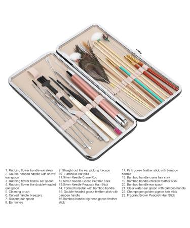 Durable Stainless Steel Ear Pick Set - 23 Piece Professional Double Ended Ear Wax Removal Tool for Effective Earwax Cleaning - Classic Black Ear Picking Set - Buy Online on GoSupps.com