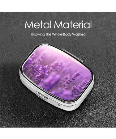 Portable 2 Compartment Pill Box - Lavender Travel Pill Organizer for Vitamins & Medicine | Compact Daily Pill Case - Buy Online on GoSupps.com
