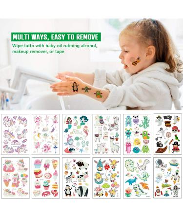 Zayvor 400pcs Glow In The Dark Temporary Tattoos for Kids - Assorted Cartoon Designs - Luminous Unicorn, Mermaid, Butterfly, Animal, Dinosaur, Pirate, Space - Boys Girls Party Favor Supplies - Buy Online on GoSupps.com