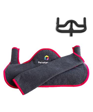 Handlebar Sweat Protection Towel Compatible for Peloton Spin Bike (Excluding Plus Models) | Super-Absorbent, Quick-Drying to Keep Your Handlebar and face Always Dry (Bike Red)