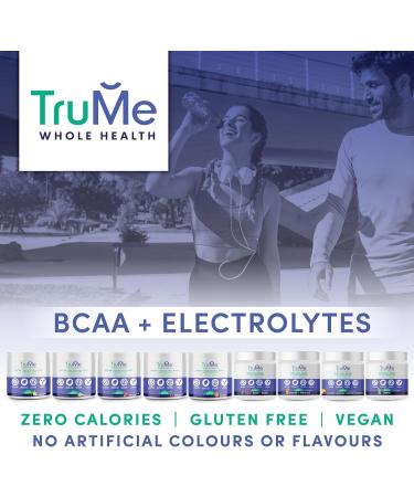 TruMe Natural BCAA Powder with Electrolytes - Vegan Sour Watermelon Post Workout Supplement - Sugar & Gluten Free - Muscle Recovery & Hydration - 30 Servings - Buy Online on GoSupps.com