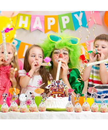 25PCS Amazing Circus Cake Topper Digital Birthday Cake topper Theme Party Decoration Paper Cup Cake Topper for Teenage Boys and Girls - Buy Online on GoSupps.com