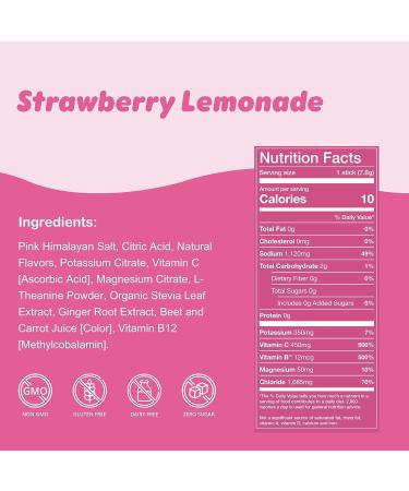 Waterboy Weekend Recovery Electrolyte Powder Packets - 200mg Ginger, L-Theanine, Vitamins - No Sugar, All Natural, Gluten Free Strawberry Lemonade - 6.58oz - Buy Online on GoSupps.com