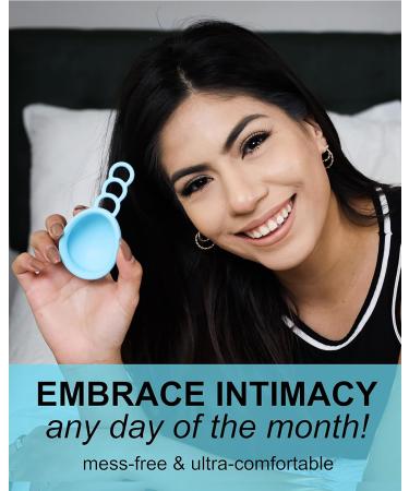 MOONTHLIES Reusable Menstrual Disc | Period Disc with Removal Loop Stem - Blue - Pack of 2 - Buy Online on GoSupps.com