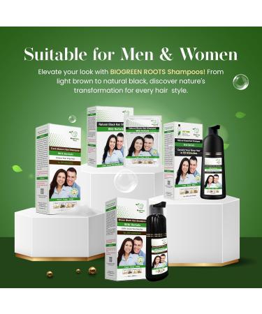 Ammonia-Free & Paraben Free Herbal Hair Shampoo - Hair Dye Shampoo for Women & Men - Natural Color & Herbal Nourishment - No Stain on Skin - Natural Black (400 ml) - Buy Online on GoSupps.com