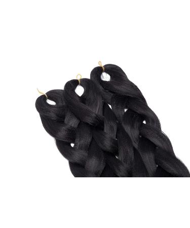 SEGO 41 Braid Extensions - Synthetic Crochet Braiding Hair (165g/bundle) - Black | 3 Pieces for Stunning Styles - Buy Online on GoSupps.com
