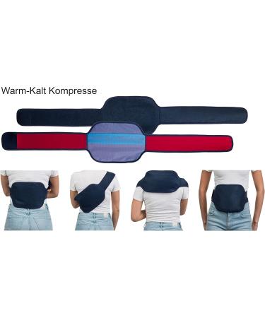 Brandseller Adjustable Warm-Cool Compress Set - Reusable Gel Pad for Back & Abdomen - Velcro Band - 23x17 cm - Blue/Red - Buy Online on GoSupps.com