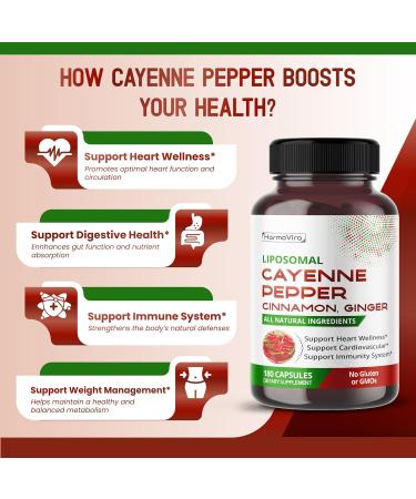 Liposomal Cayenne Pepper Cinnamon Ginger - Support Digestion Wellness Immunity - 180-day Supply 60 count (pack of 2) - Buy Online on GoSupps.com