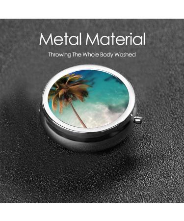 Caribbean Islands Round Pill Box - 3 Compartment Portable Organizer for Travel | Ideal Travel Pill Box - Buy Online on GoSupps.com