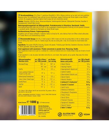Buy My Supps 1kg Rice Protein Powder Vanilla - High-Dose Vegan Protein with 4200mg BCAA - Premium Quality Made in Germany - Buy Online on GoSupps.com