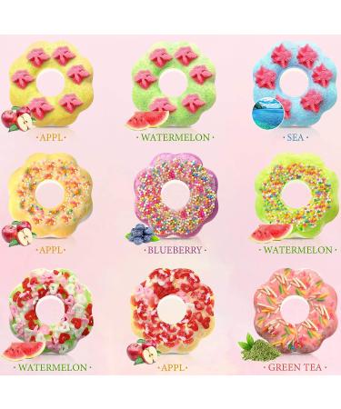 9-Piece Donut Bath Bomb Set with Essential Oils - Perfect for Dry Skin and Ultimate Spa Experience - Ideal for Birthdays, Anniversaries, Valentine's Day and More - Buy Online on GoSupps.com