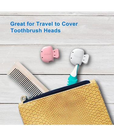 Toothbrush Head Cover Cap Travel Case Protector - 2 Pack Pink White - Buy Online on GoSupps.com