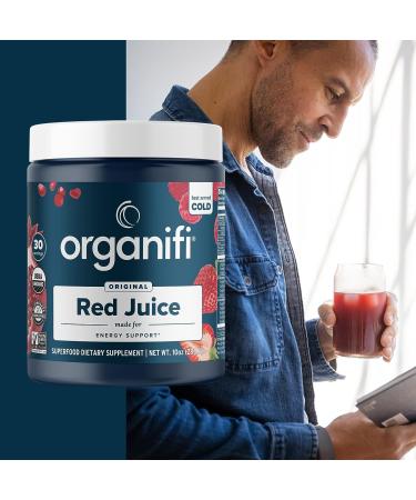 Organifi Red Juice 90 Servings (3pk) - Vegan Pre-Workout Energy Drink Powder with Organic Berries, Beets, Mushrooms, Prebiotics, Ginseng, and Vitamin C for Focus, Peak Performance, Immune Defense - 10oz (Pack of 3) - Buy Online on GoSupps.com