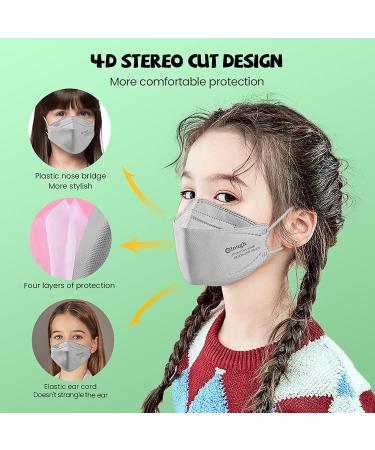 10/50/100Pcs Children's Face Shield Breathable 4-Layer Protective Face Cover with Elastic Earloop 50pcs-b One Size - Buy Online on GoSupps.com