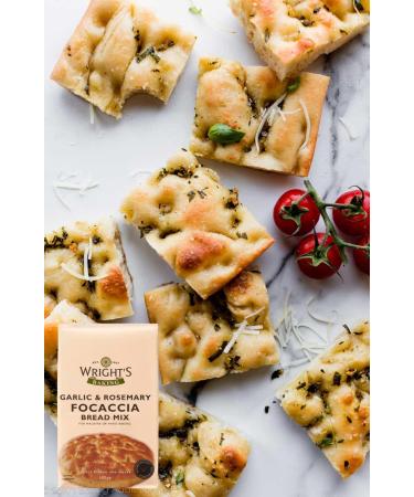 Wright's | Garlic & Rosemary Focaccia Bread Mix 5X500g | It has a wonderful Mediterranean flavour bursting with garlic and rosemary sprigs | Baking Success Guaranteed | Suitable for Vegetarians - Buy Online on GoSupps.com