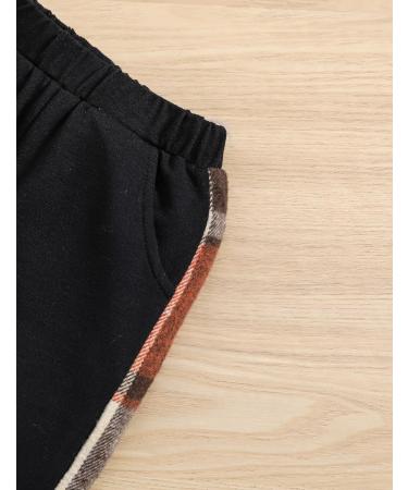 Qiraoxy Toddler Baby Boy Plaid Hoodie Sweatshirt Outfit Set, 1-2 Years Brown - Buy Online on GoSupps.com