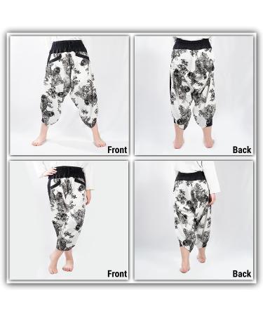 Japanese Carp Pattern Saruel Pants | Wide Aladdin Yoga Gaucho Dancewear - Buy Online on GoSupps.com
