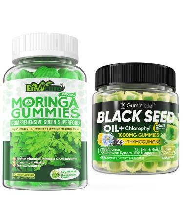 EnvyCure Black Seed Oil Gummies & Organic Moringa Gummies 1000mg