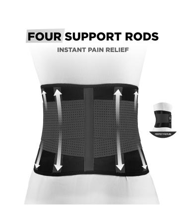 Vitalbak Back Bandage - Unisex Lumbar Support Belt for Pain Relief | Adjustable Hip & Back Pain Solution | Black Size M - Buy Online on GoSupps.com