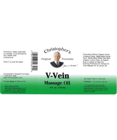 V-Vein Oil 4 fl. oz - Natural Relief for Varicose Veins | Fast International Shipping - Buy Online on GoSupps.com