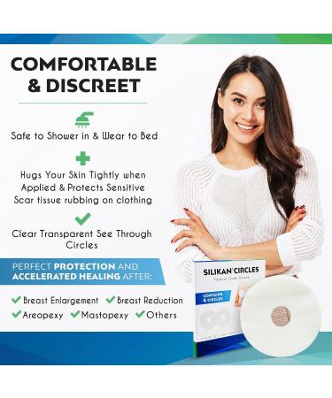 Silicone Breast Scar Clear Kit - 4 Circle Silicon Sheets & Tape Strips for Keloid Scars - Transparent, Medical Grade - Skin Shades - Recovery Supply Bundle - Buy Online on GoSupps.com