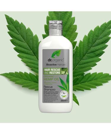 Dr Organic Hemp Oil Rescue Shampoo 265ml - Natural, Vegetarian, Cruelty-Free, Paraben & SLS Free, Eco-Friendly | For Women & Men - Buy Online on GoSupps.com
