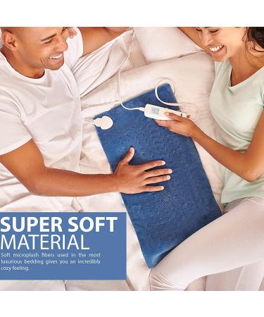 Large Electric Heating Pad for Back, Shoulder, Neck Pain Relief - Soft Fabric Heat Pad with Auto Shut Off - 6 Heat Levels, 3 Timer Settings - 12x24 inches - Buy Online on GoSupps.com