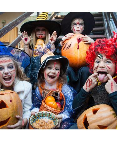 Konsait 120pcs Halloween Scars Tattoos - Waterproof Fake Blood Tattoo for Halloween Party Makeup - Zombie Vampire Bite Temporary Tattoo for Kids Women Men - Buy Online on GoSupps.com
