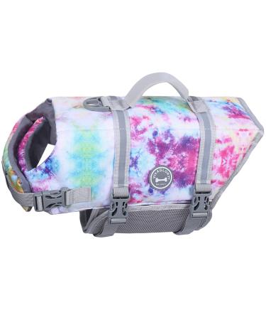 Vivaglory Ripstop Dogs Rescue vest For Small Medium Large Dogs Booting Dog Wallpage with improved buoyancy & visibility multi-colored XXS: 28-35cm (chest circumference) multicolored