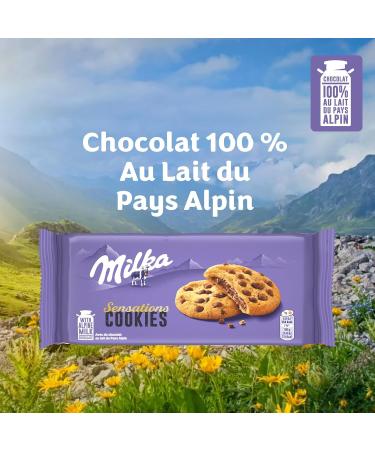 MILKA - Cookies Sensations - Set of 4 Milk Chocolate Chip Cookie Bags and Chocolate Fondant Heart - Family Size Convenient for Snack - Set of Biscuits - Set of 4x208g - Buy Online on GoSupps.com