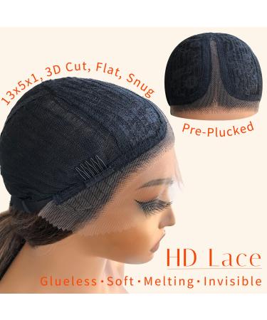 BlackSwern 30 Honey Blonde Highlight Deep Wave Lace Front Wig - HD Lace, Pre Plucked, Glueless - 30 Long Ombre Crimps Hair Synthetic Wig for Black Women - Buy Online on GoSupps.com