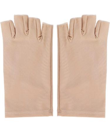Professional UV Glove for Nail Lamp | Anti-UV Fiber Cotton Manicure Tool - Beige - Buy Online on GoSupps.com