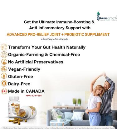 AzmaBiotech Turmeric Supplements for Joint & Gut Health 1050mg Curcumin with Black Pepper Ginger & Probiotics 10 Billion CFU Advanced Inflammation Relief Vegan Non-GMO 90 Veggie Capsules Made in Canada Tumeric Curcumin with Ginger & Black Pepper - Buy Online on GoSupps.com