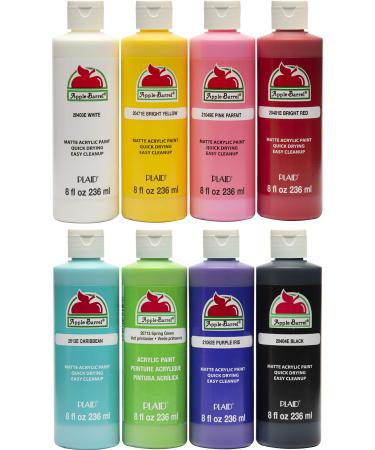 Apple Barrel Acrylic Craft Paint Set Matte Finish Set of 8 8 Fl Oz (Pack of 8) Assorted - Buy Online on GoSupps.com