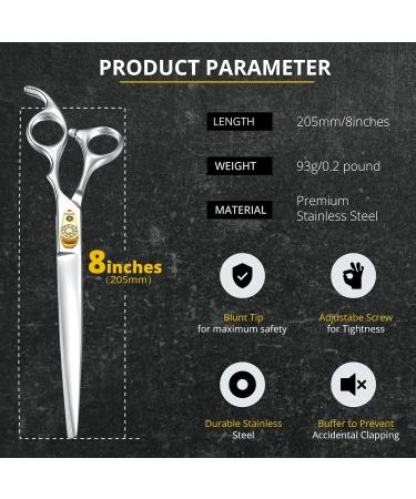 Dream REACH 8 Dog Fur Scissors - Ergonomic 440C Stainless Steel Shears for Dogs & Cats - Professional Adjustable Dog Hair Shears - Buy Online on GoSupps.com