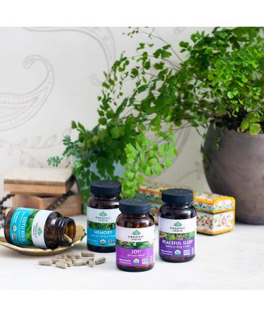 ORGANIC INDIA Memory Herbal Supplement - Mental Clarity & Nervous System Support | Immune Boost, Vegan & Gluten-Free, USDA Organic - 90 Capsules - Buy Online on GoSupps.com