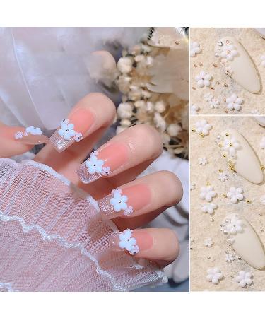 Sanwood White Blossom Five Petal Flower Charms - Nail Art Decoration & DIY Crafts Accessory - Buy Online on GoSupps.com